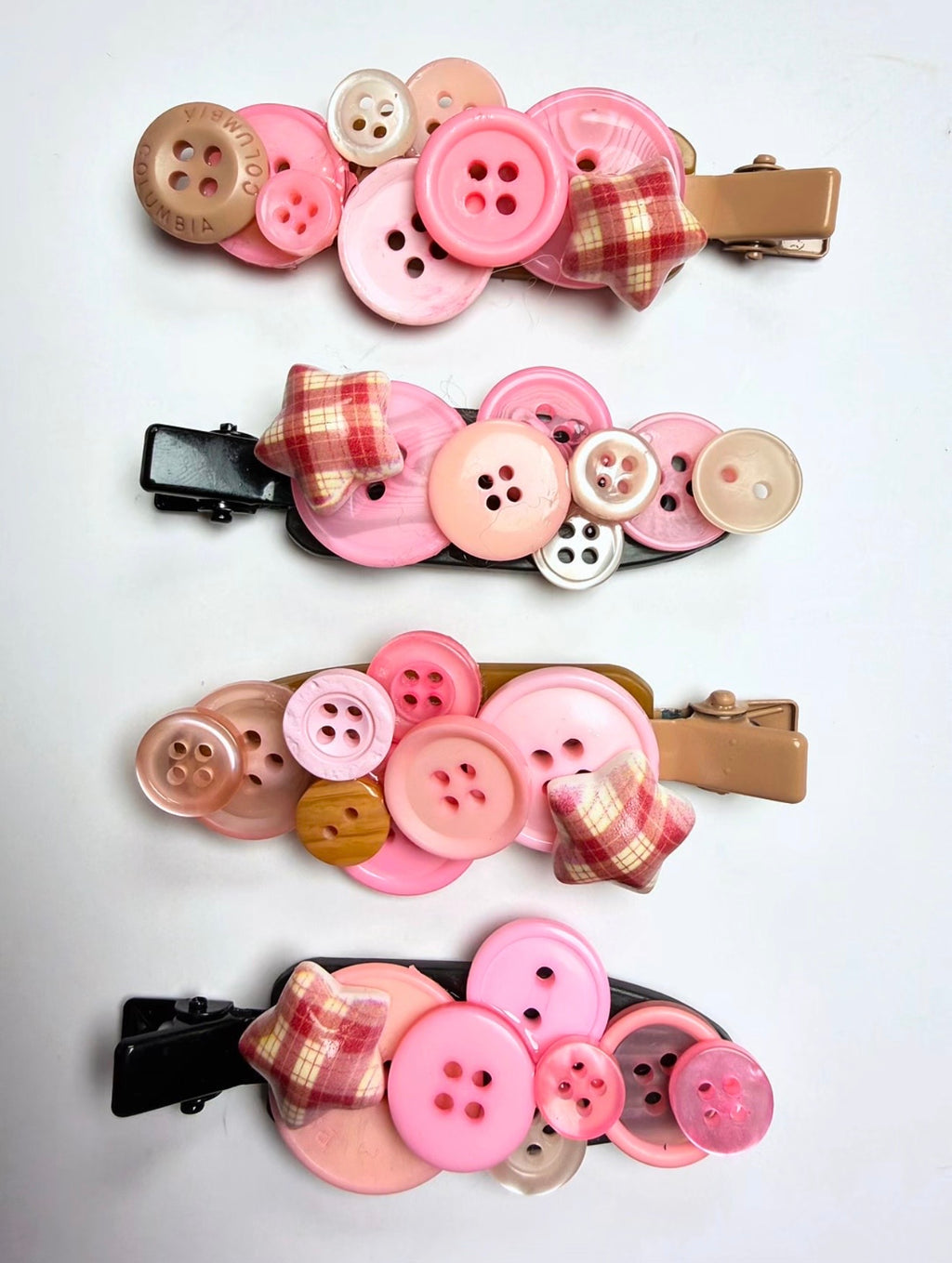 button hair clips