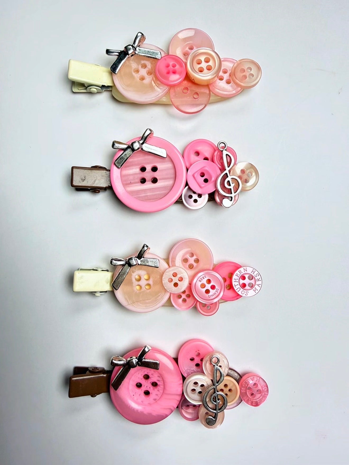 button hair clips