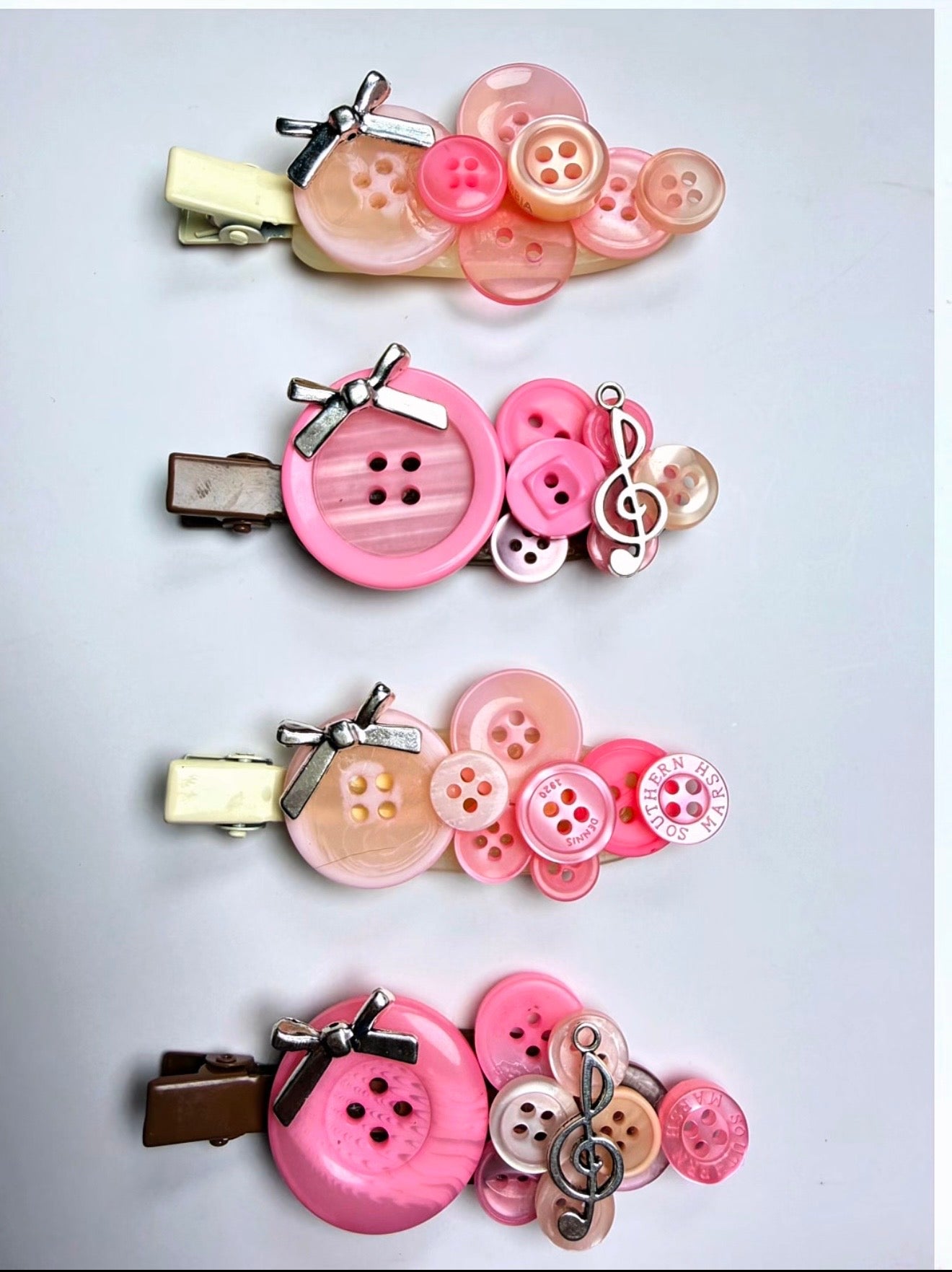 button hair clips