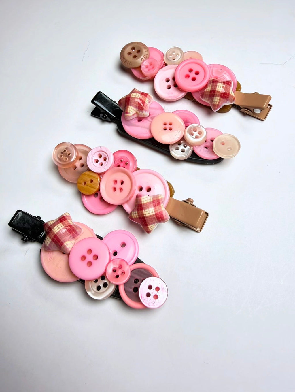 button hair clips