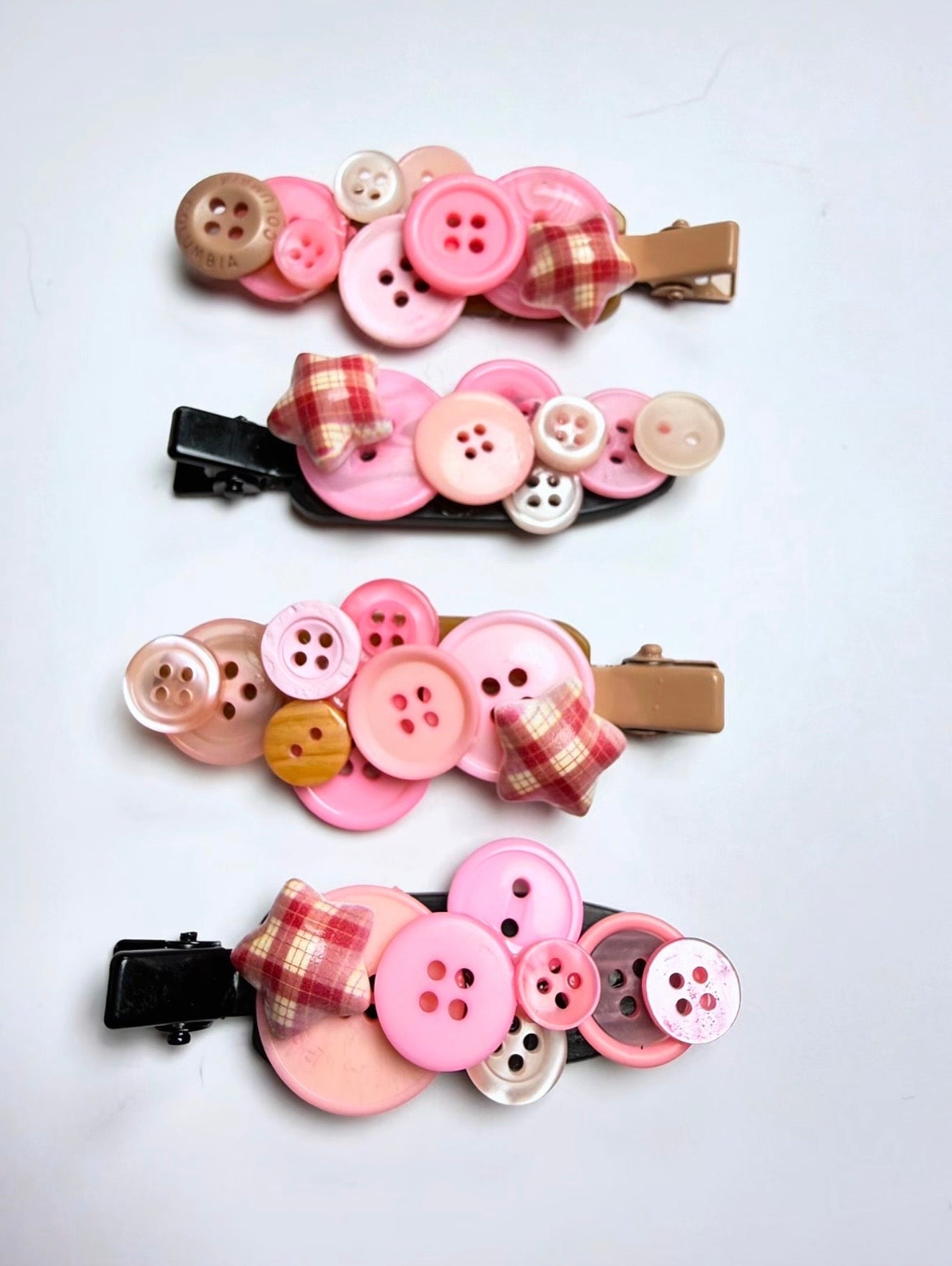 button hair clips